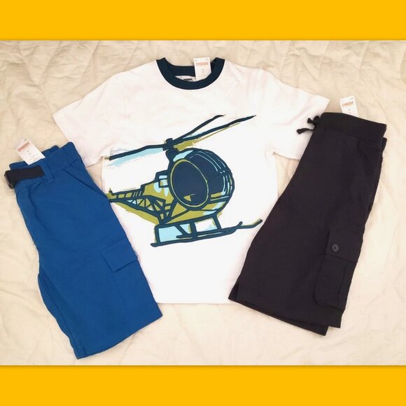 Nwt Boys Size 8 10 Summer Lot Gymboree Gap Outfit Cargo Shorts set Top Bundle - Picture 2 of 11